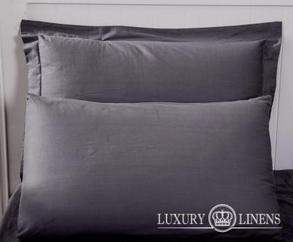 Наволочка LUXURY LINENS Basic Line Anthracite
