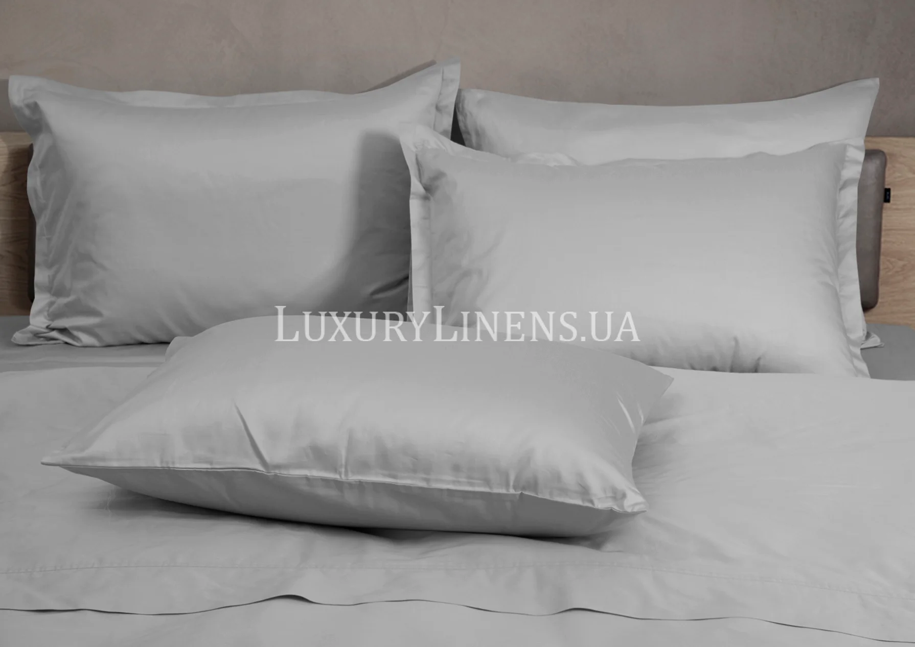 Комплект постільної білизни LUXURY LINENS Cecilia Light Gray 100% єгипетська бавовна