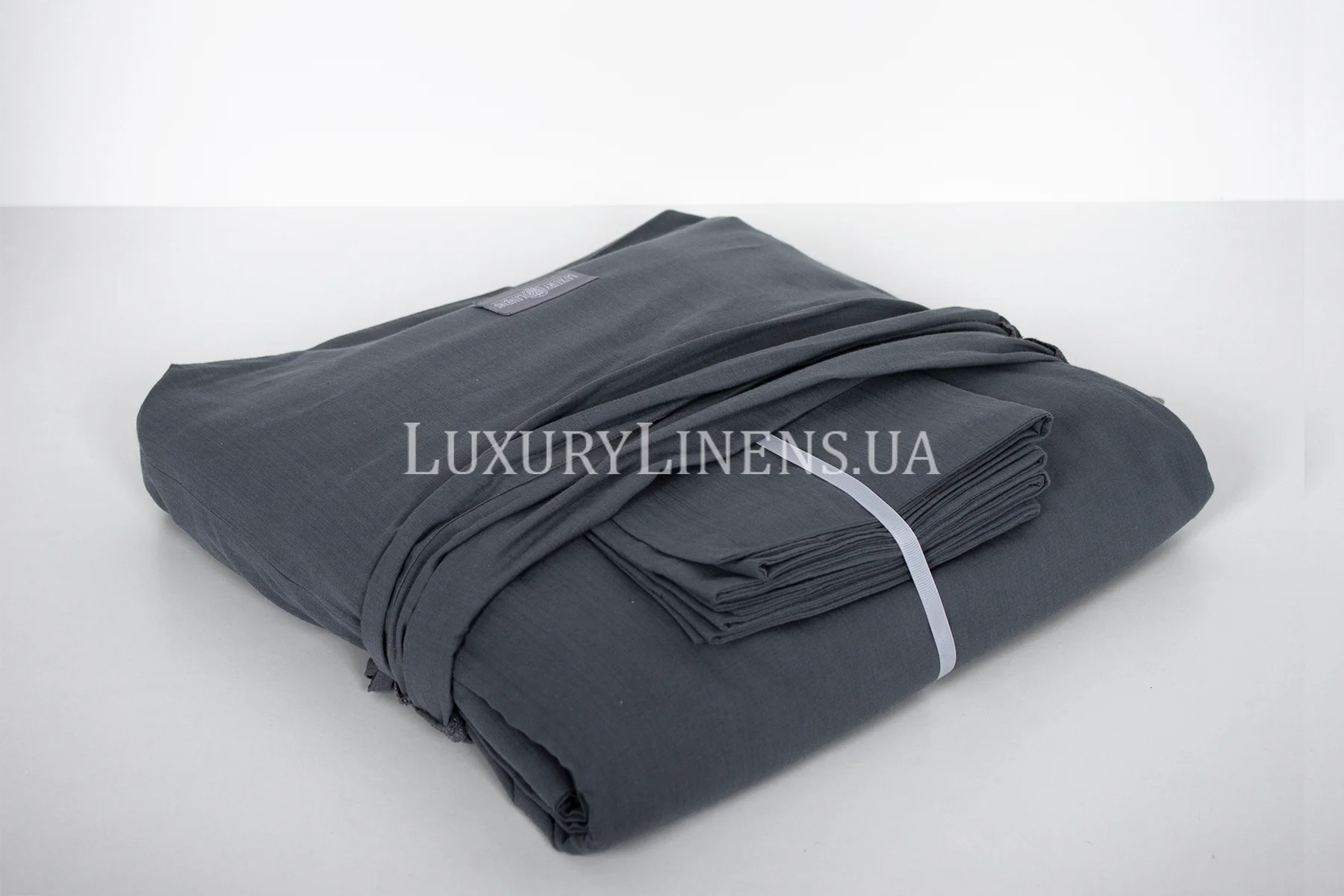 Комплект постільної білизни LUXURY LINENS Washed Cotton, antrasit