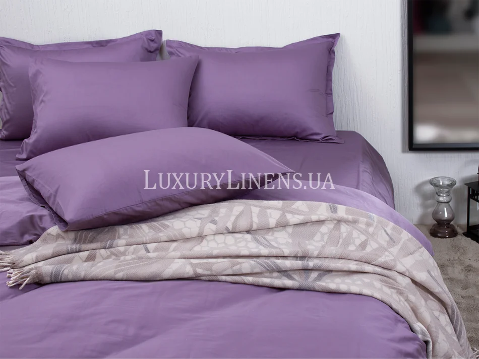 Підковдра LUXURY LINENS шлица  LAVENDER 100%єгипетська бавовна
