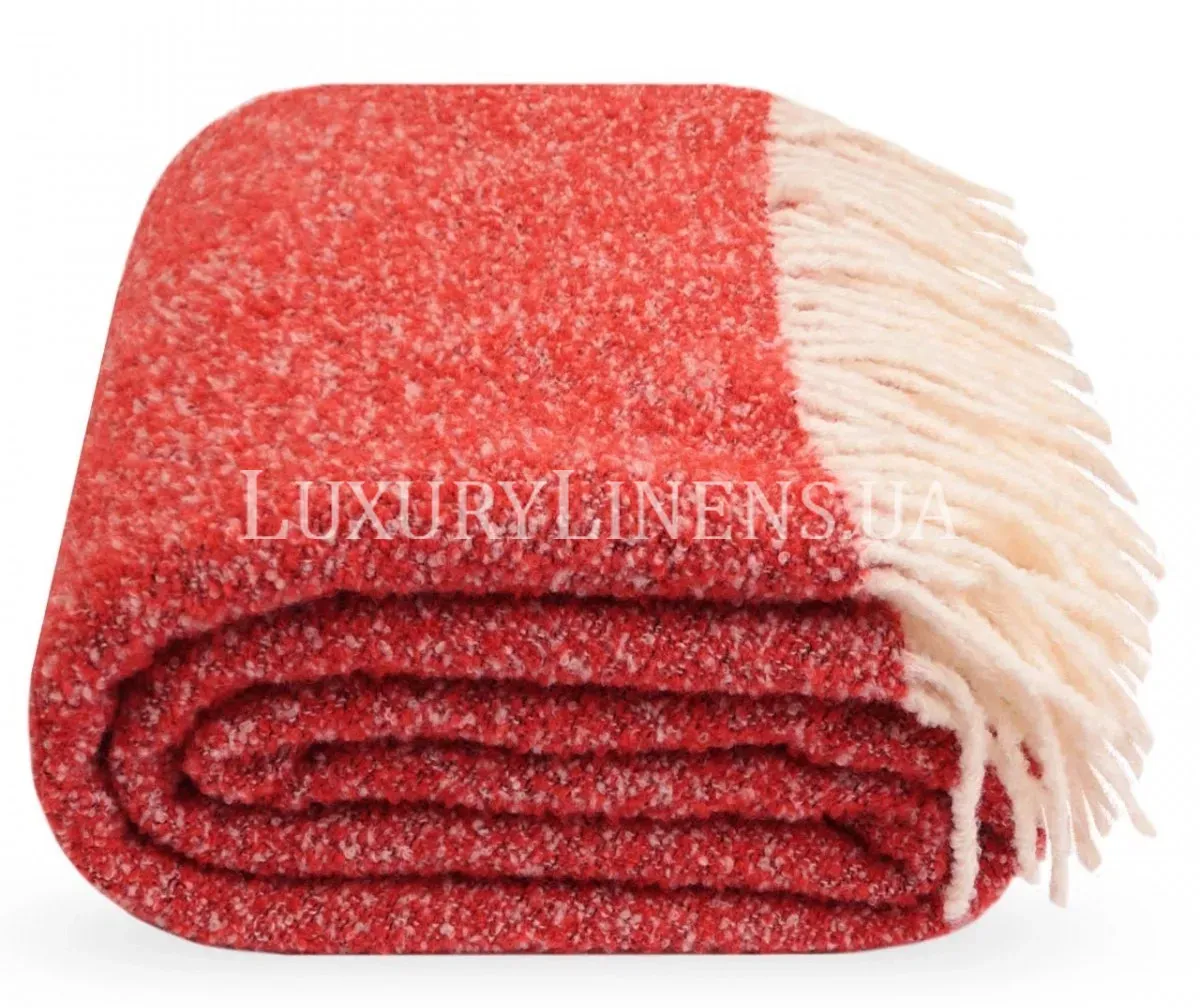 Плед букле Lanavitta "Портал" 140х200 біло-кораловий