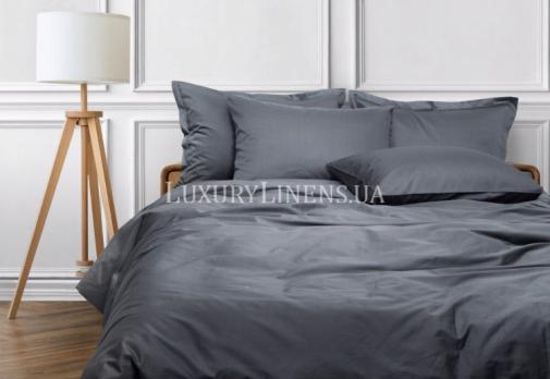 Постільна білизна LUXURY LINENS Premium 160*220/2шт260*270/50*70-4 DARK GREY 100% єгипетська бавовна