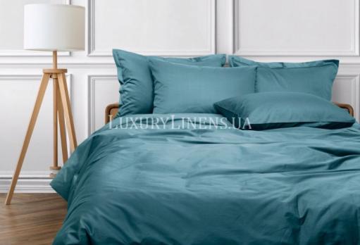 Постільна білизна LUXURY LINENS Premium 2 200*220/260*270/50*70-4 TURKUAZ 100% єгипетська бавовна