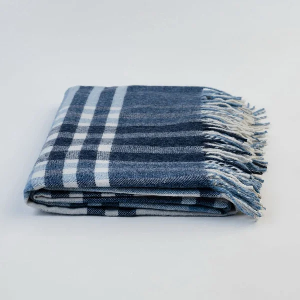 Плед Lanavitta Wool Mix 140х200 Клітинка Синій
