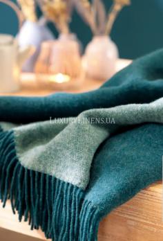 Плед BIEDERLACK Cashmere 130x170 TEAL-GREEN 80%вовна/20%кашемір
