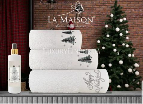 Набір рушників LA MAISON Cristina Ekru 70x140/50x90/30x50+парфум 100% бабовна