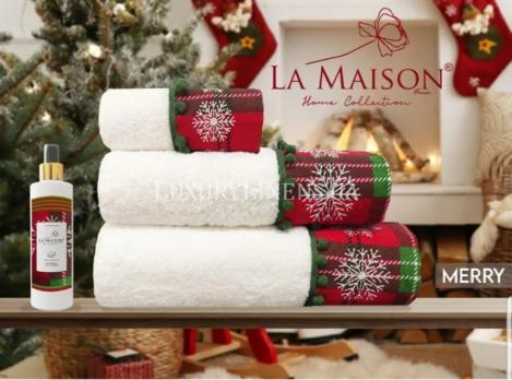 Набір рушників LA MAISON Merry Ekru70x140/50x90/30x50+парфум 100% бабовна