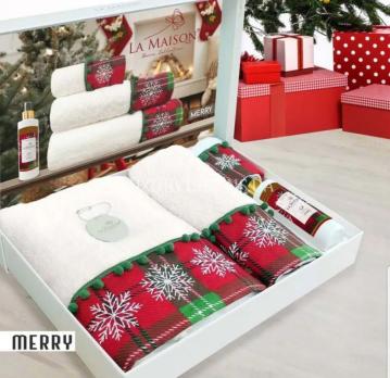 Набір рушників LA MAISON Merry Ekru70x140/50x90/30x50+парфум 100% бабовна