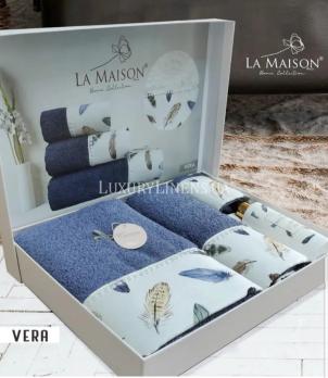 Набір рушників LA MAISON Vera Mavi 70x140/50x90/30x50+парфум 100% бабовна