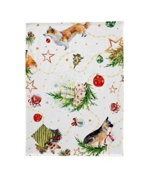 Набір рушників для кухні NAF NAF Puppies Xmas 50x70-2 50-UNICO 100% бабовна
