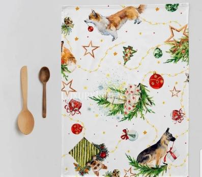 Набір рушників для кухні NAF NAF Puppies Xmas 50x70-2 50-UNICO 100% бабовна