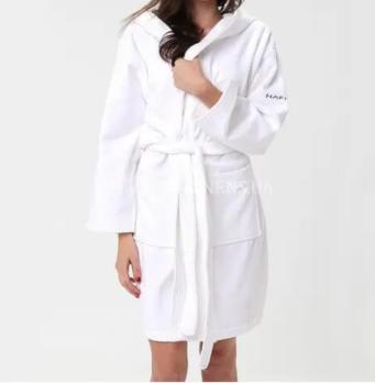 Халат махровий NAF NAF BATHROBES 380 GR S/М 00-WHITE 100% бавовна