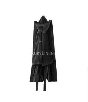 Халат махровий NAF NAF BATHROBES 380 GR S/М 08-BLACK 100% бавовна
