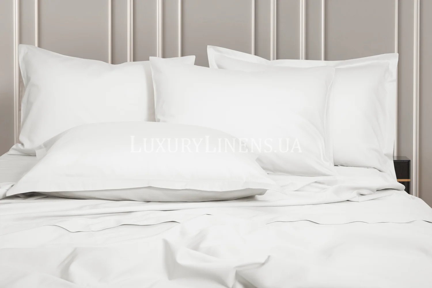 Постільна білизна LUXURY LINENS Premium Milk 100% єгипетська бавовна 500ТС, Двоспальні