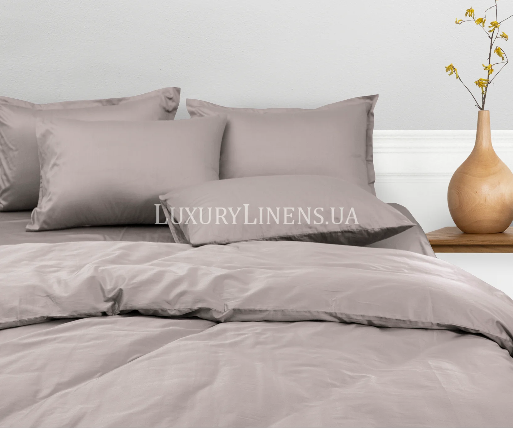 Комплект постільної білизни LUXURY LINENS Cecilia Cappuccino 100% єгипетська бавовна