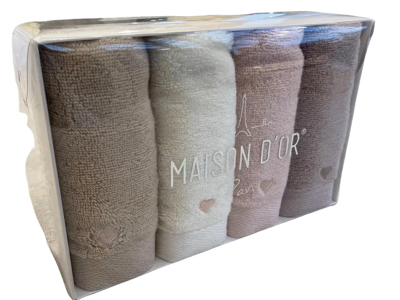 Набір рушників Maison D'or Soft Hearts  махрові 30-50 см, різнокольорові