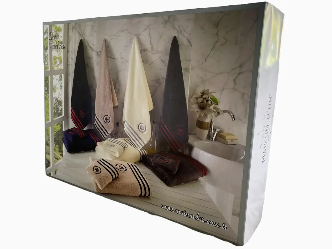 Набір рушників Maison D'or Delon Navy Red махрові 30-50 см,50-100 см,70-140
