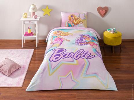 Постільна білизна TAC Ranforce Disney Barbie Mermaid дитяча з простирадлом на гумці