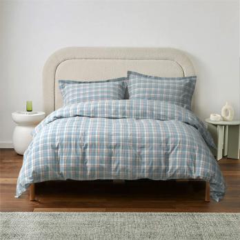 Постільна білизна Lotus Home - Checked Caledonia блакитний євро