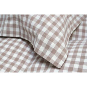 Постільна білизна Lotus Home - Checked Gingham кава євро