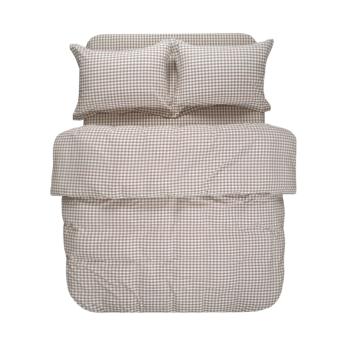 Постільна білизна Lotus Home - Checked Gingham кава євро