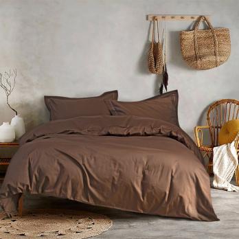 Постільна білизна сатин premium Lotus Home - Dakota Modern шоколадний