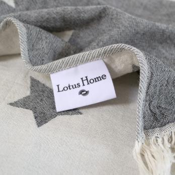Плед Lotus Home - Star throw чорний 130*170