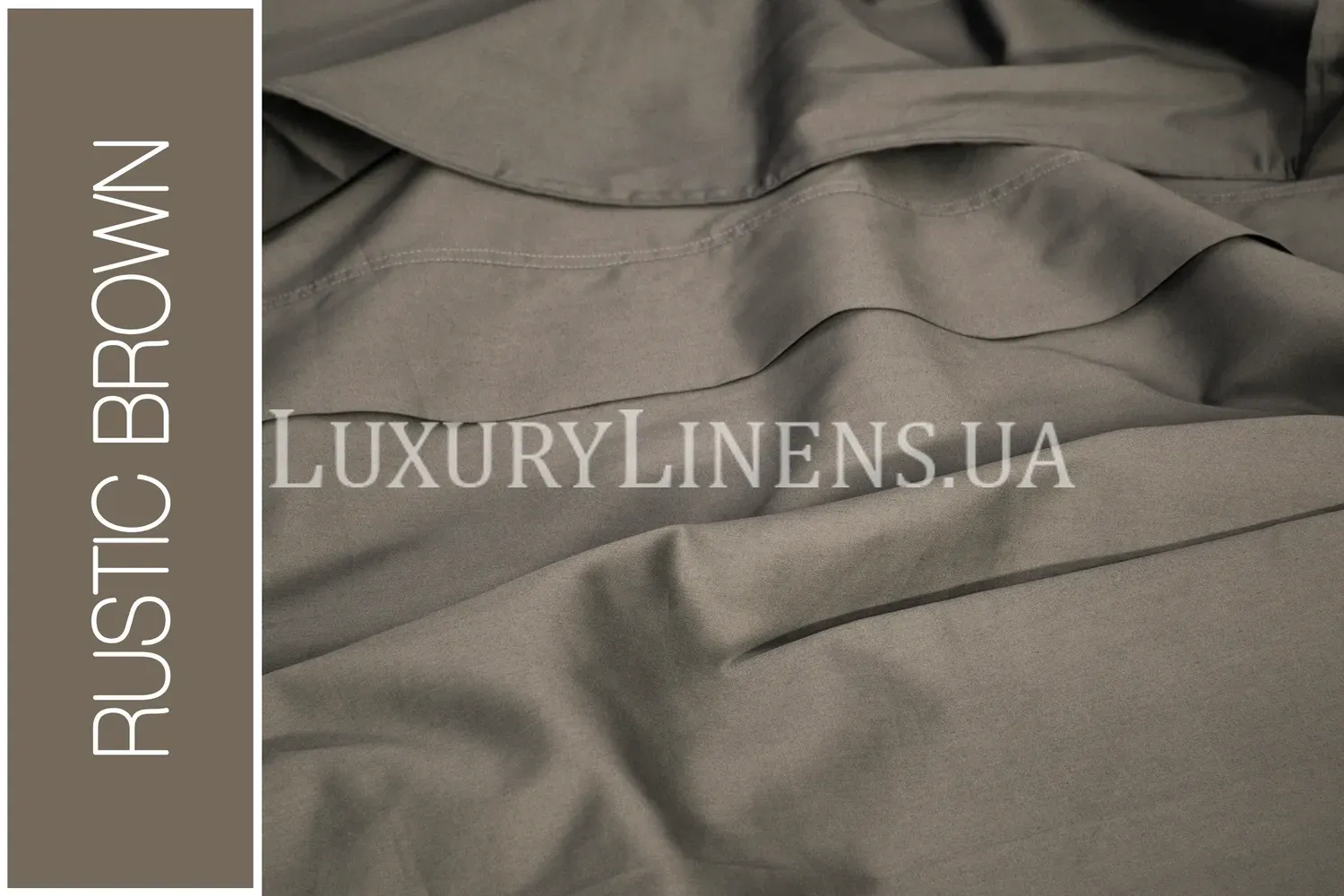 Постільна білизна LUXURY LINENS Premium RUSTIC BROWN 100% єгипетська бавовна 500ТС, Двоспальні
