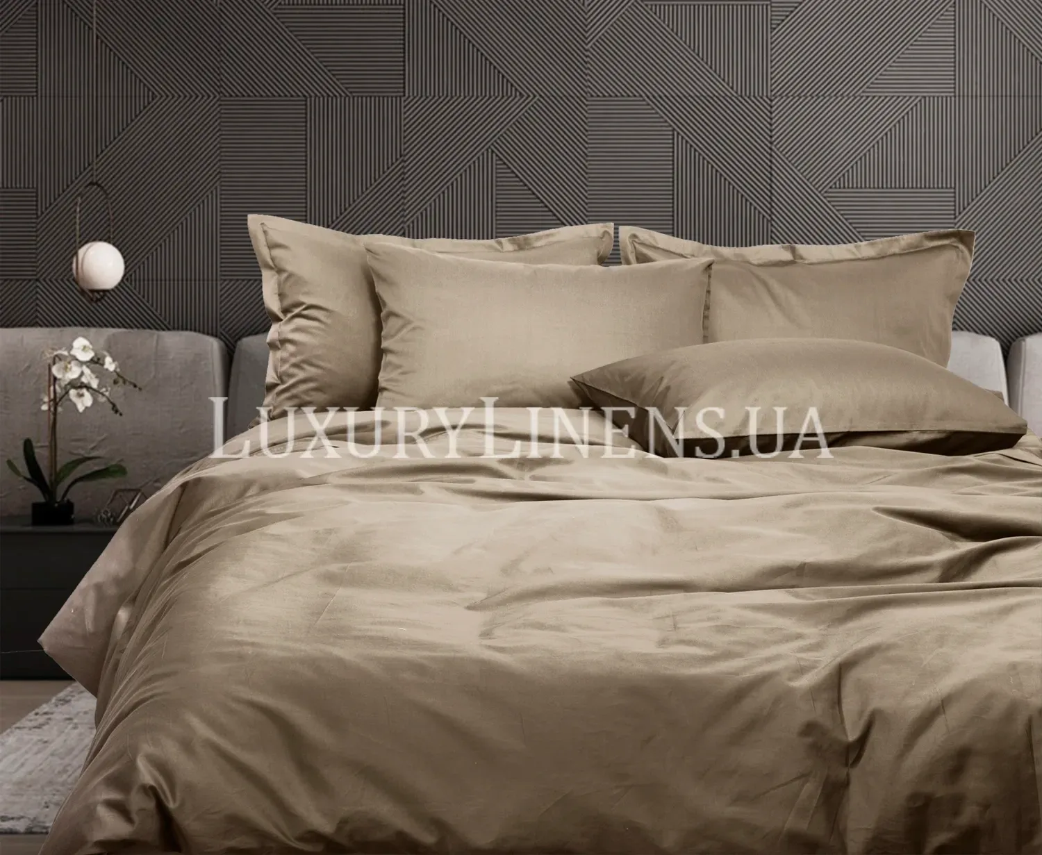 Постільна білизна LUXURY LINENS Premium CAMEL 100% єгипетська бавовна 500ТС, Двоспальні