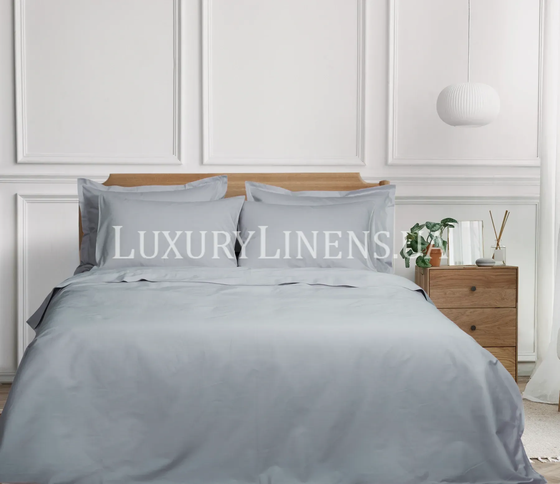 Постільна білизна LUXURY LINENS Premium HAZY BLUE 100% єгипетська бавовна 500ТС, Двоспальні