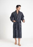 Чоловічий довгий махровий халат Nusa 1330 antracite L/XL