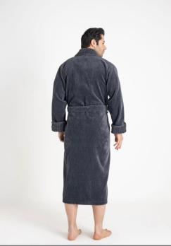 Чоловічий довгий махровий халат Nusa 1330 antracite L/XL