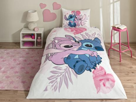 Постільна білизна TAC Ranforce Disney Lilo & Stitch дитяча з простирадлом на гумці