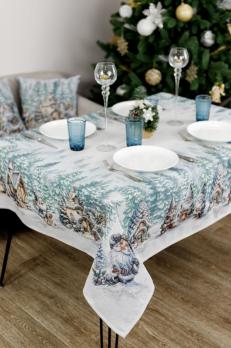 Новорічна гобеленова скатертина Казкові гноми