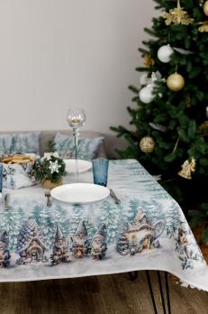 Новорічна гобеленова скатертина Казкові гноми