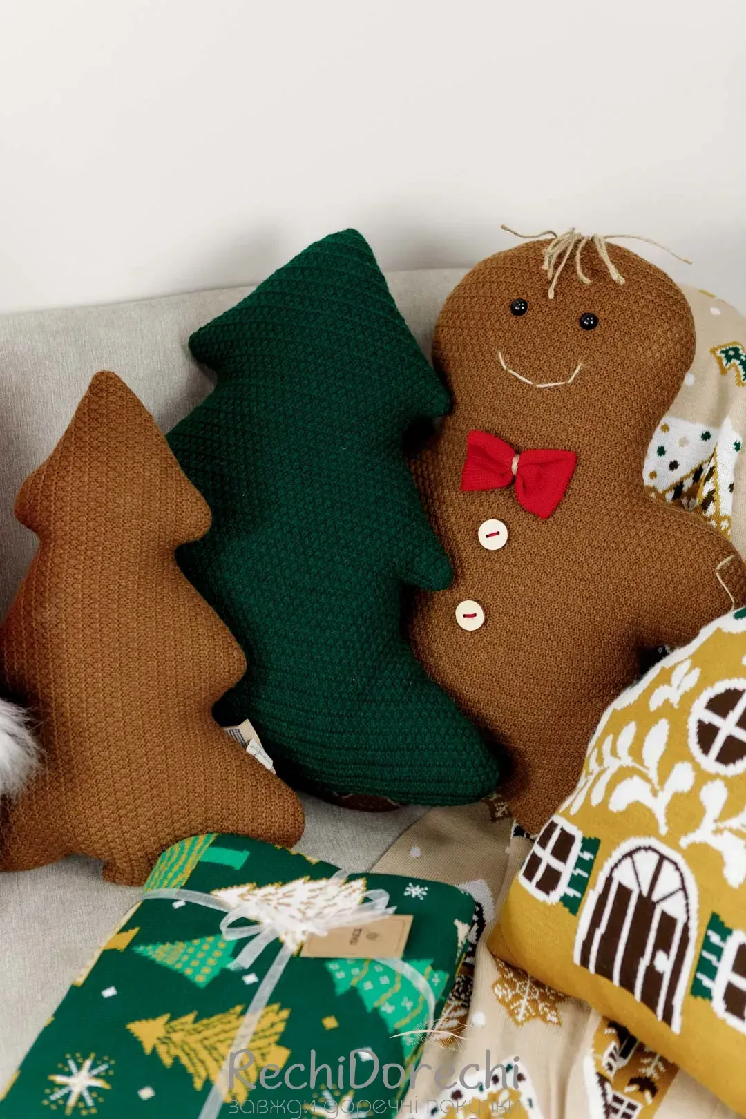 Декоративний текстильний виріб "Ялинка імбирна" 38 см, 38x32