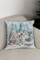 Подушка гобеленова новорічна Казкові гноми Шпаківня