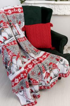 Новорічний плед в'язаний Веселі гноми