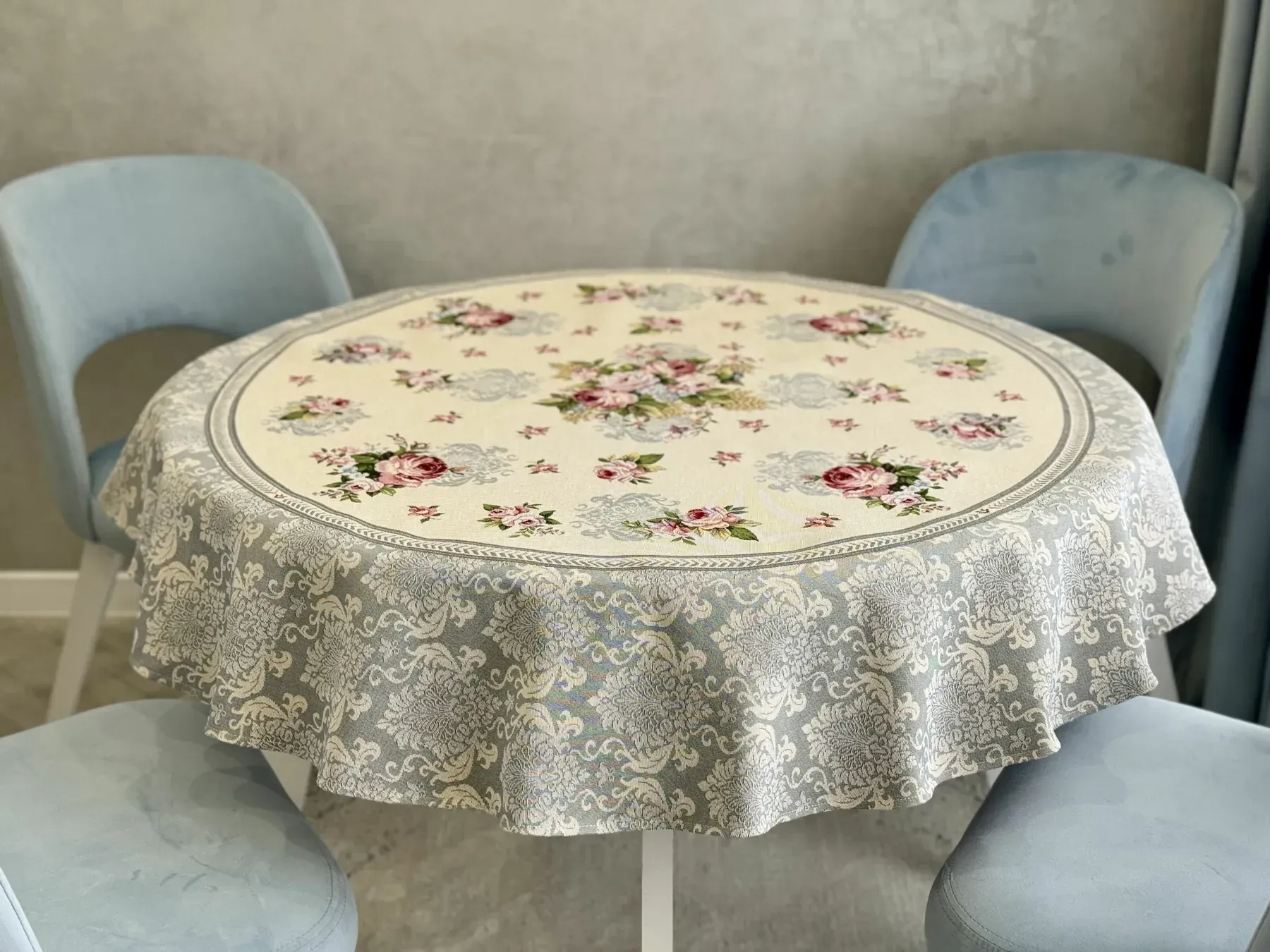 Скатертина гобеленова ROUND386GR Limaso