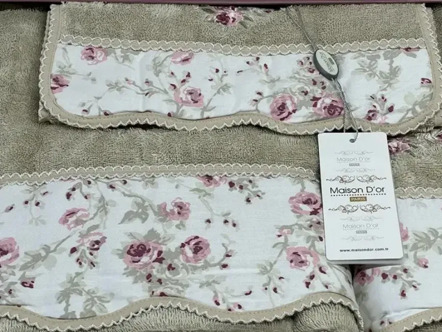 Набір бавовняних рушників Maison Dor LADY ROSES BEJ (3) 3пр (30х50+50х100+85х150) см