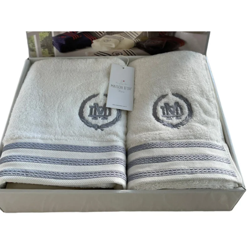 Набір рушників Maison Dor Delon Ecru махрові 30-50 см, 50-100 см, 70-140 см кремовий