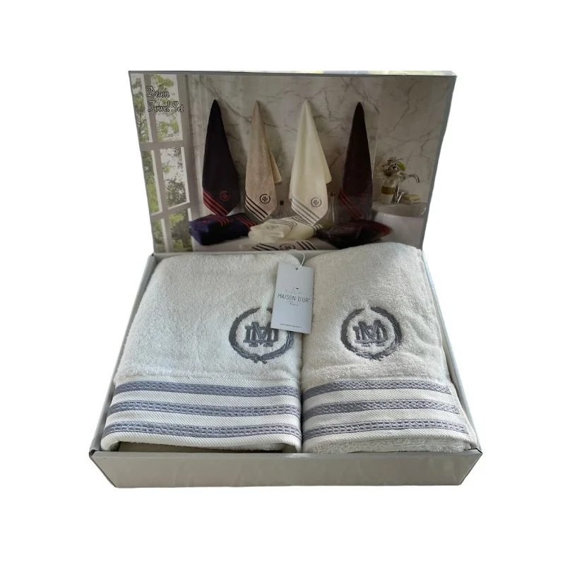 Набір рушників Maison Dor Delon Ecru махрові 30-50 см, 50-100 см, 70-140 см кремовий