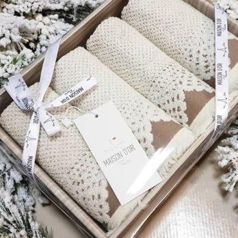 Комплекти рушників Maison D'or Jacquard Naturelle (Кремовий, 40х60)