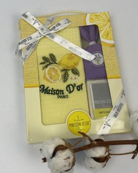 Подарунковий кухонний рушник+мило саші Maison D'or "Lavander" Lemon