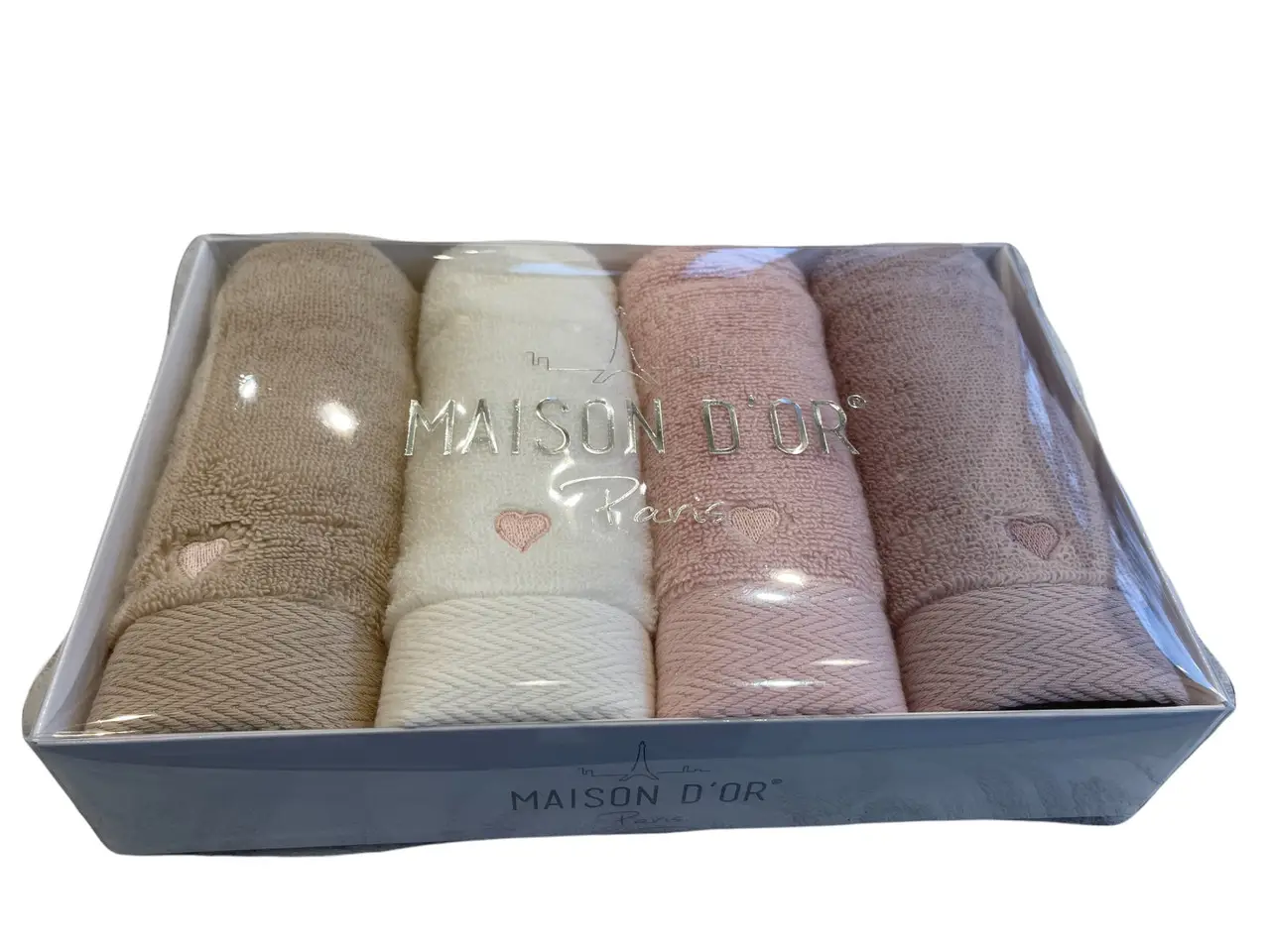 Набір рушників Maison D'or Soft Hearts Napkins махрові 30-50 см, різнокольорові