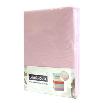 Простирадло на рез.трикотажне LH Jersey Premium 180*200+25 т.рожевий