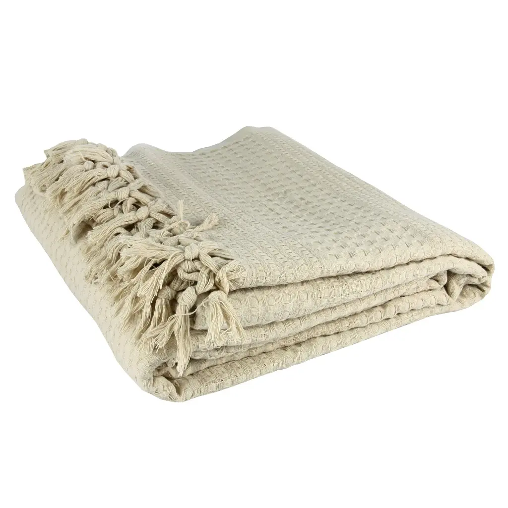 Покривало-плед IzziHome Checkers піке 220х240 см бежевий