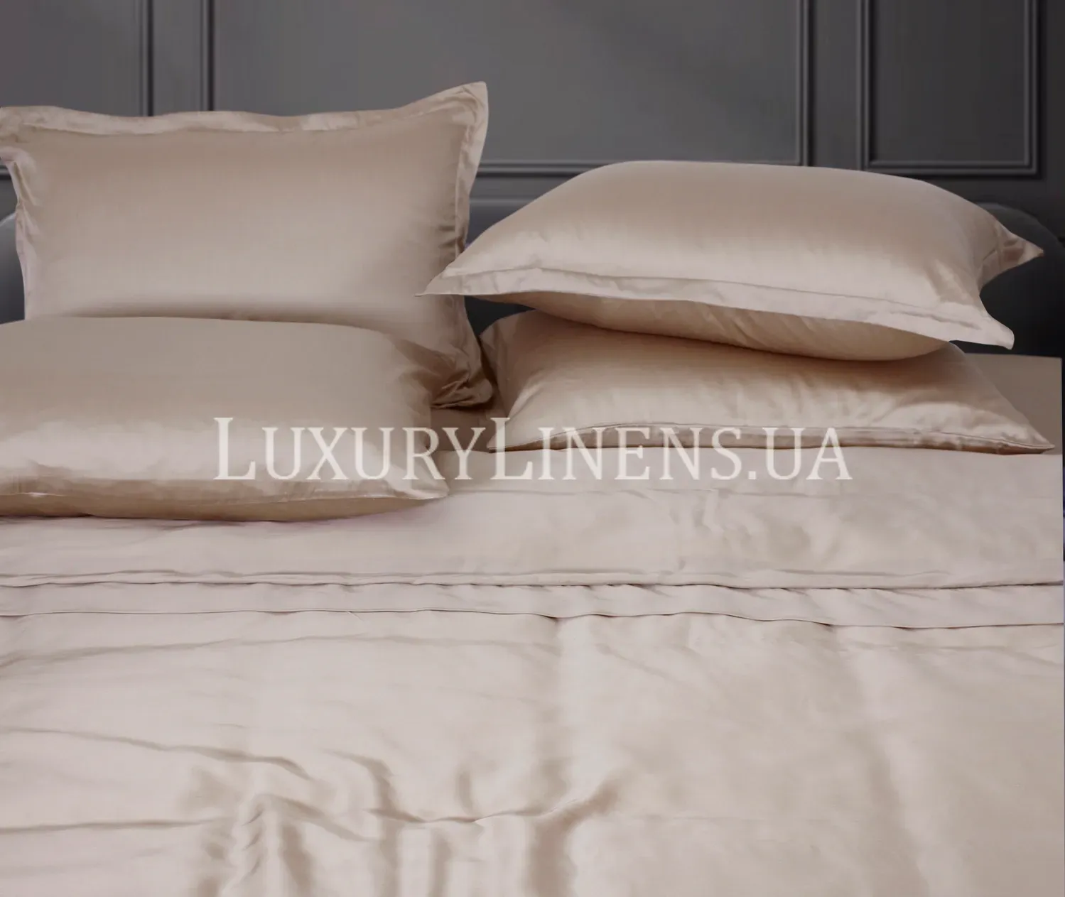 Комплект постільної білизни LUXURY LINENS Cecilia Tencel BEIGE 100% тенсел, Двоспальні