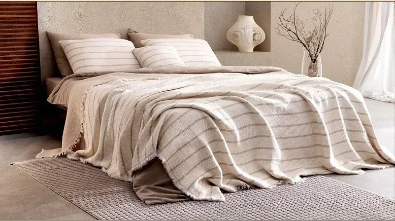 Покривало муслінове Saheser Striped vizon 230х250 см