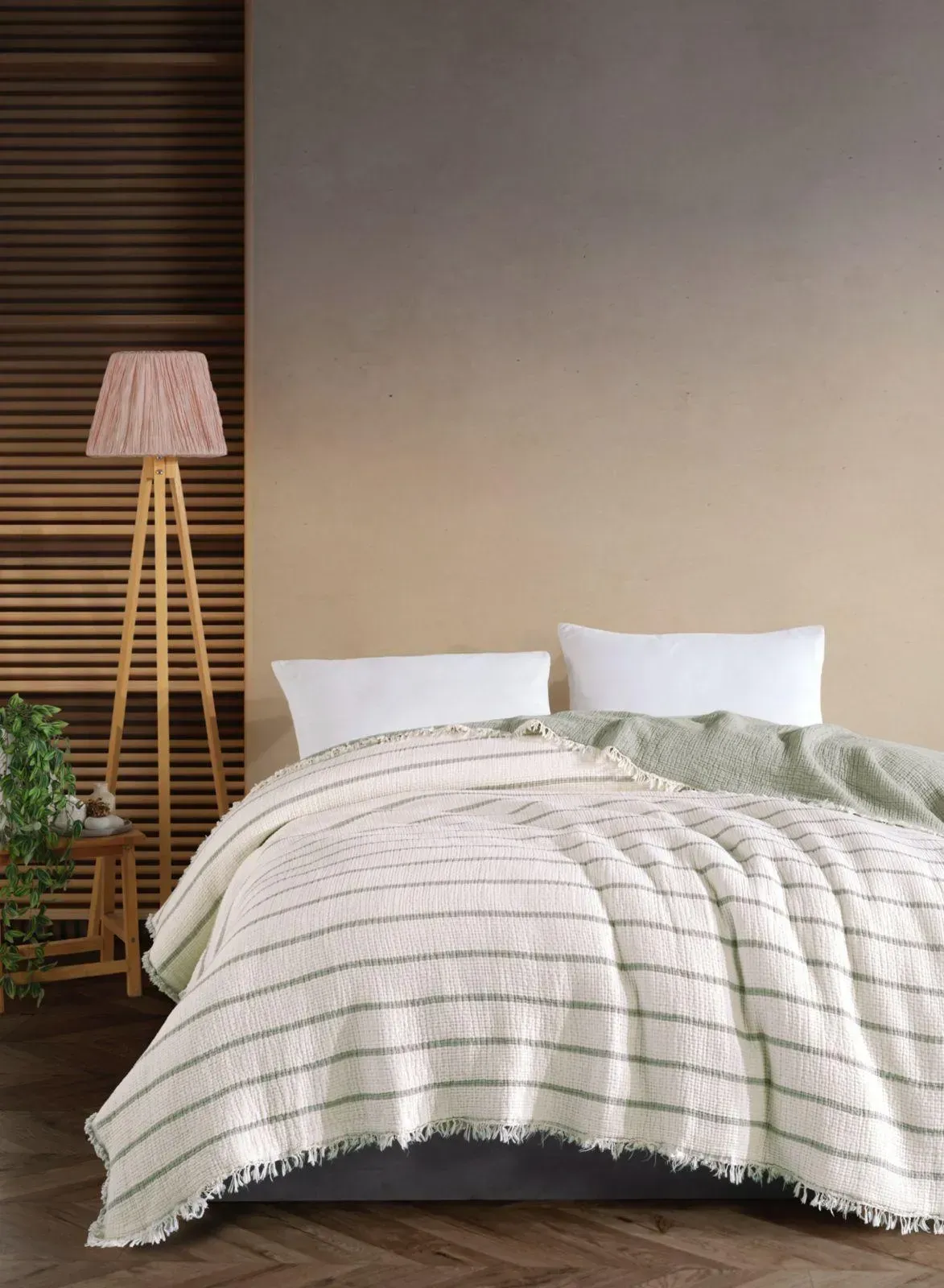 Покривало муслінове Saheser Striped mint 230х250 см